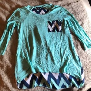 A Blue and White Chevron Blouse